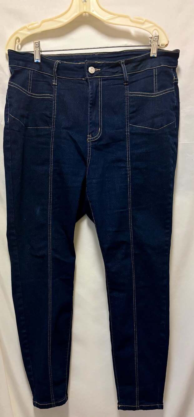SHEIN Curve Dark Wash Skinny Jeans – 1XL